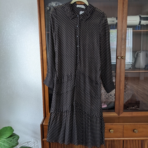 New! Coach Dot Georgette Pleated dress - Picture 3 of 11